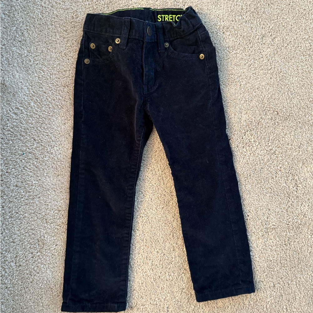 3T Crewcuts Kids Adjustable Waist Navy Corduroy Pants